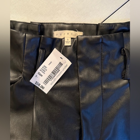 Promesa Black Leather Shorts w/ Zipper & Pockets NWT Size S - Picture 2 of 4